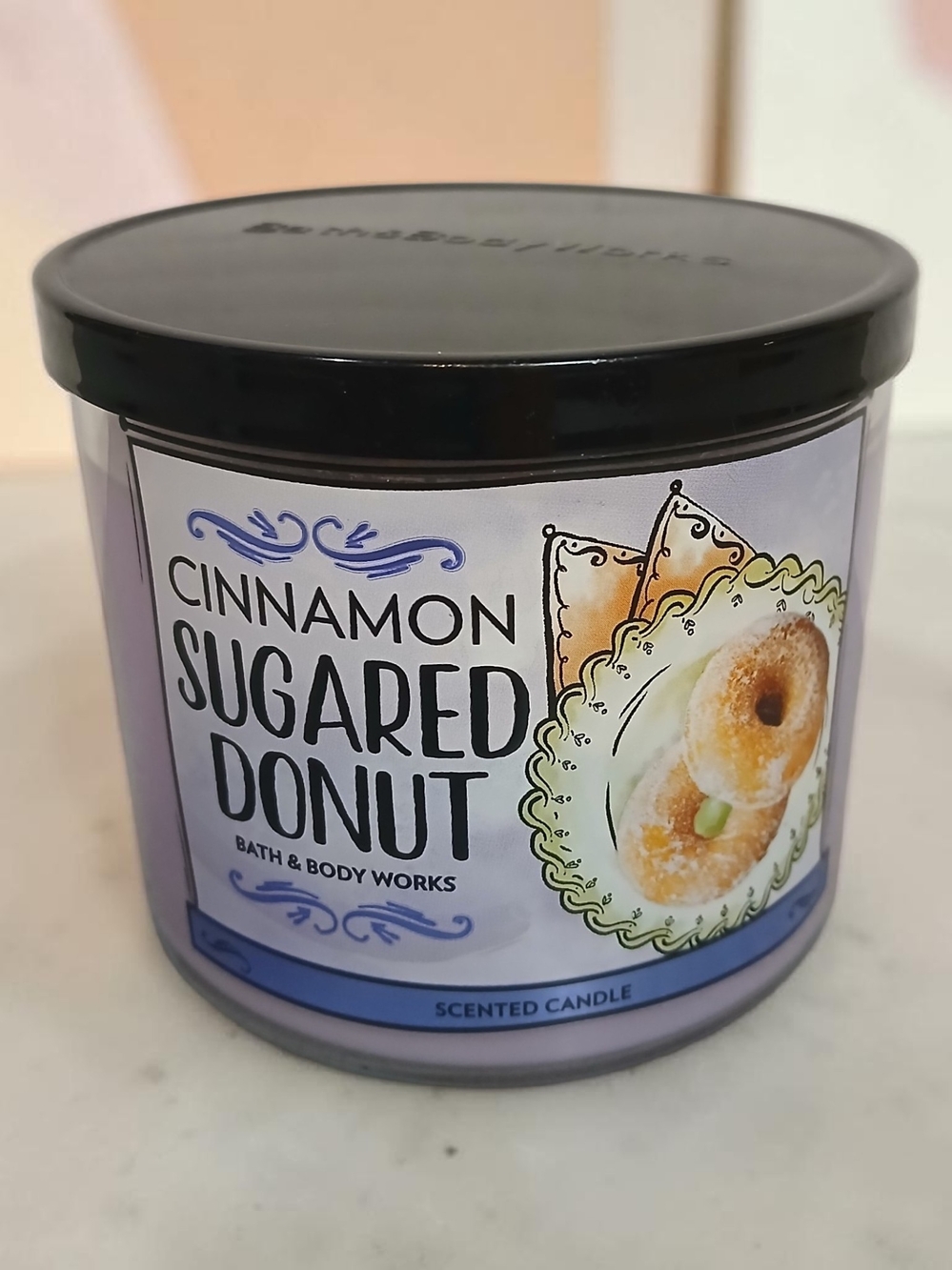 Bath & Body Works Cinnamon Sugared Donut Scented Candle - Lavender Purple
